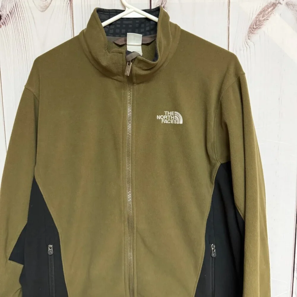 The North Face Men’s TKA 100 Full-Zip Jacket L‎ Olive Green/Black EUC